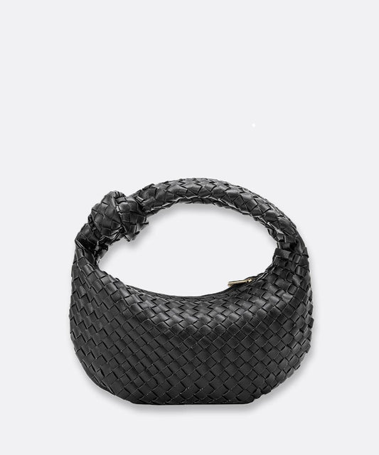 Melie Bianco - Larissa Mini Vegan Leather Woven Knot Top Handle Bag - In The Tote