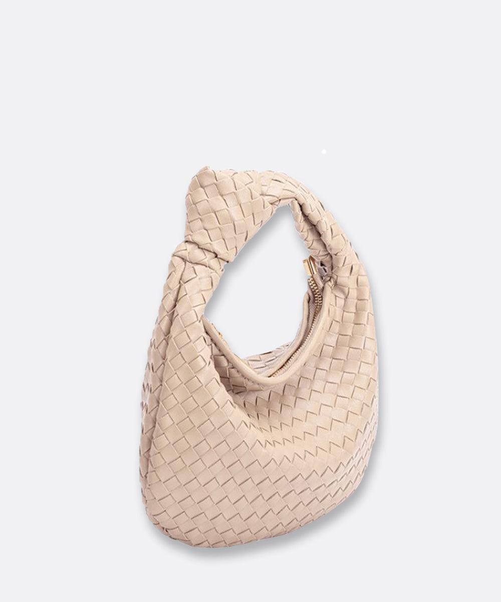 Melie Bianco - Drew Small Vegan Leather Woven Knot Top Handle Bag - In The Tote