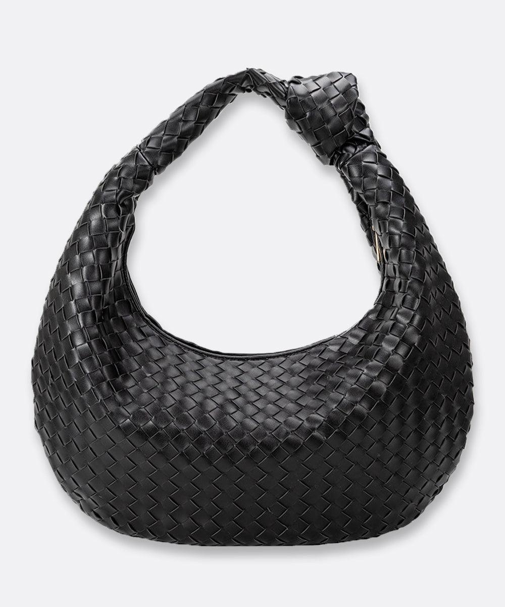 Melie Bianco - Katherine Oversized Vegan Leather Woven Knot Handle Shoulder Tote Bag - In The Tote