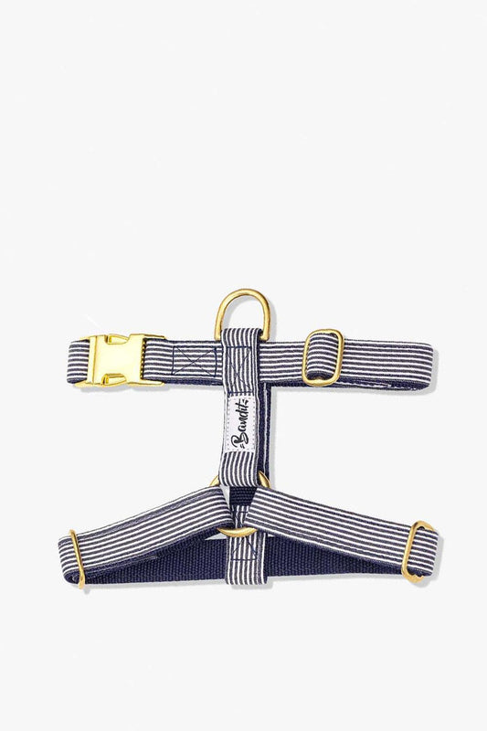 French Bandit - In the Navy Stripe Dog Harness - In The Tote